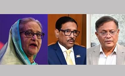 Ousted prime minister Sheikh Hasina and former ministers Obidul Quader, Hasan Mahmud